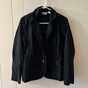 Chico's Black Blazer Tailored Suit Jacket Womens size 1